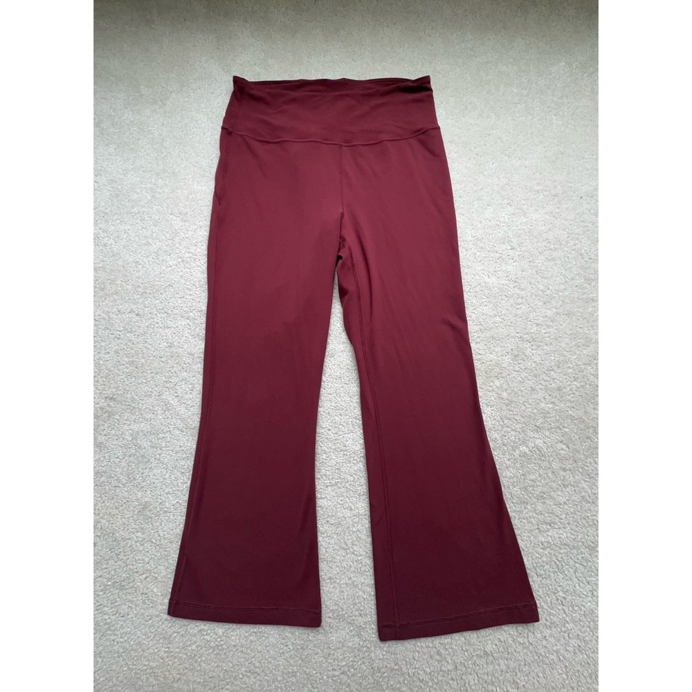 Lululemon Groove Flare Pant 14 Burgundy High Rise Yoga Cropped Inseam 28"